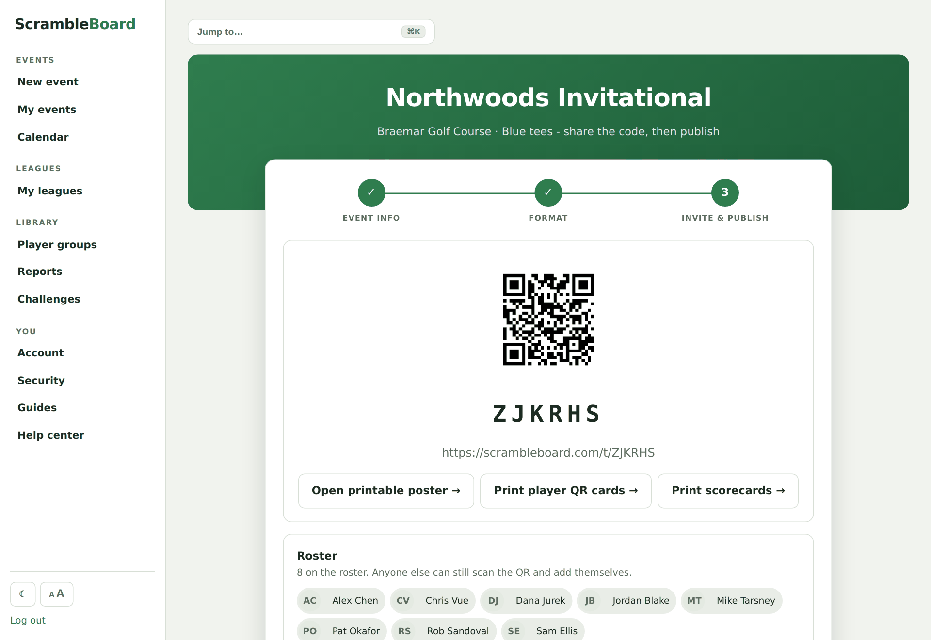 The roster tabs - paste, upload a file, or photograph the sheet